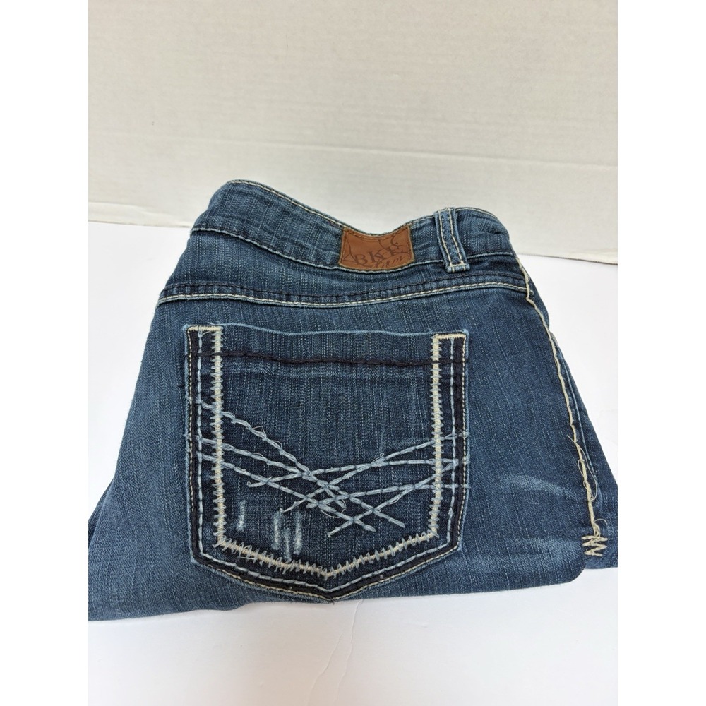 BKE Culture Women's Mid-Rise Stretch Boot Cut Jeans Embroidered Size 33x31